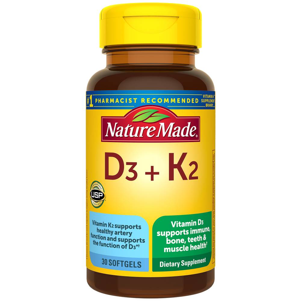 Nature Made Vitamins D3 + K2 Softgels (1.13 oz)