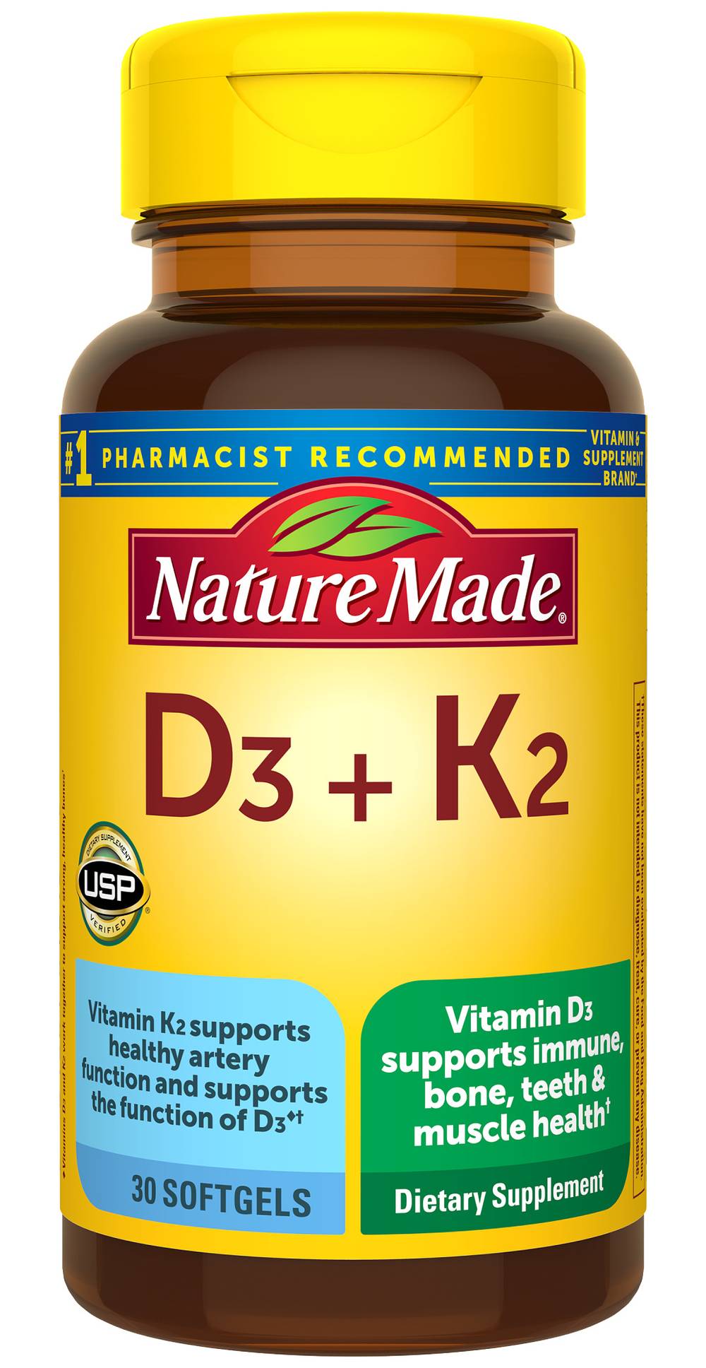 Nature Made Vitamins D3 + K2 Softgels (1.13 oz)
