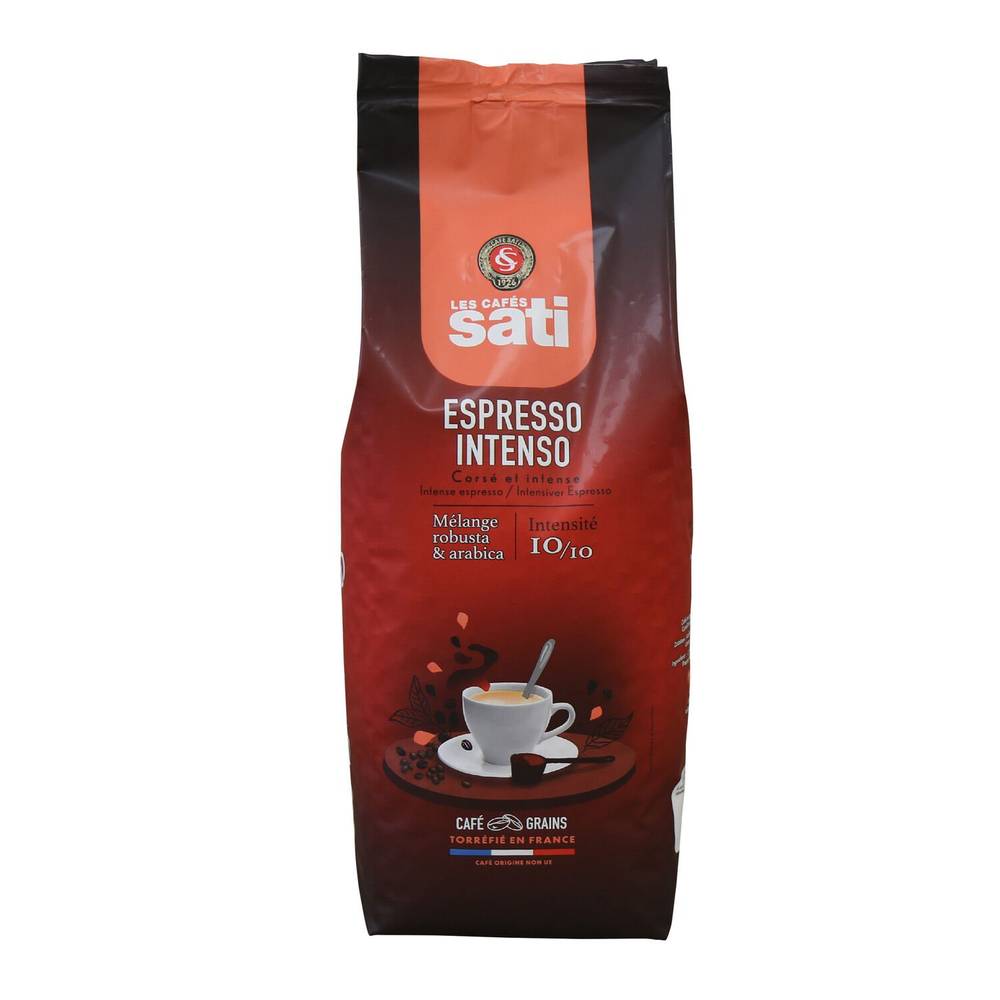 Sati - Café en grains espresso intenso intensité 10 (1 kg)