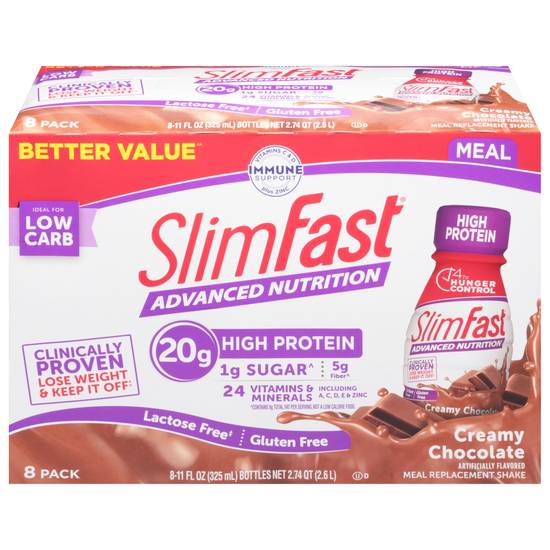 Slimfast Advanced Nutrition Creamy Chocolate Meal Replacement Shake (8 ct, 88 fl oz)