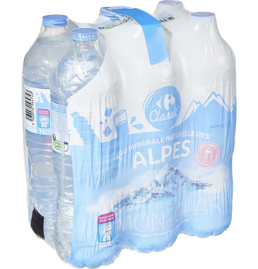Eau Minérale Naturelle Plate CARREFOUR CLASSIC' - 6x1L