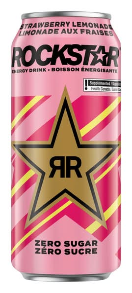 Rockstar Zero Sugar Energy Drink, Strawberry Lemonade (473 ml)