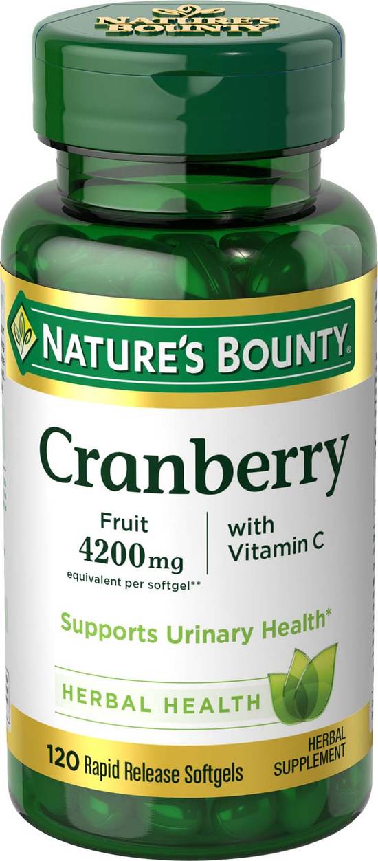 Natures Bounty Cranberry Rapid Release Softgels 4200mg (100 ct)