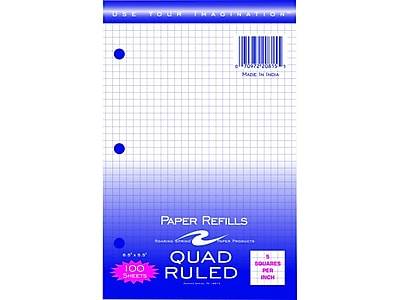 Roaring Spring Paper Products Graph Paper, 5.5 x 8.5, 3-Hole Punched, 100 Sheets/Pack (20815)