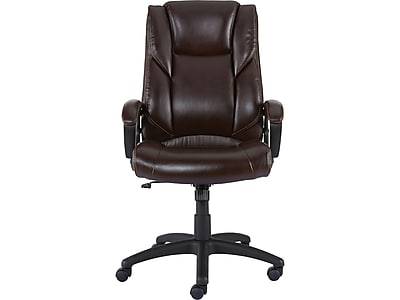 Staples Kelburne Luxura Ergonomic Faux Leather Swivel Executive Chair, Brown (58227-CC)