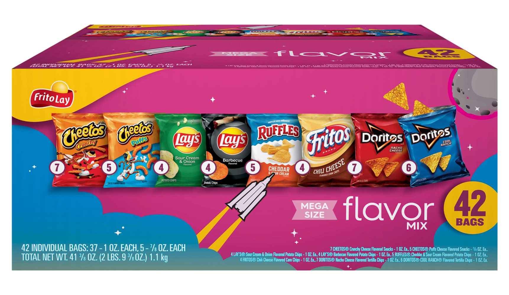 Frito-Lay Snacks Chips Variety pack, Assorted (42 x 1 oz)