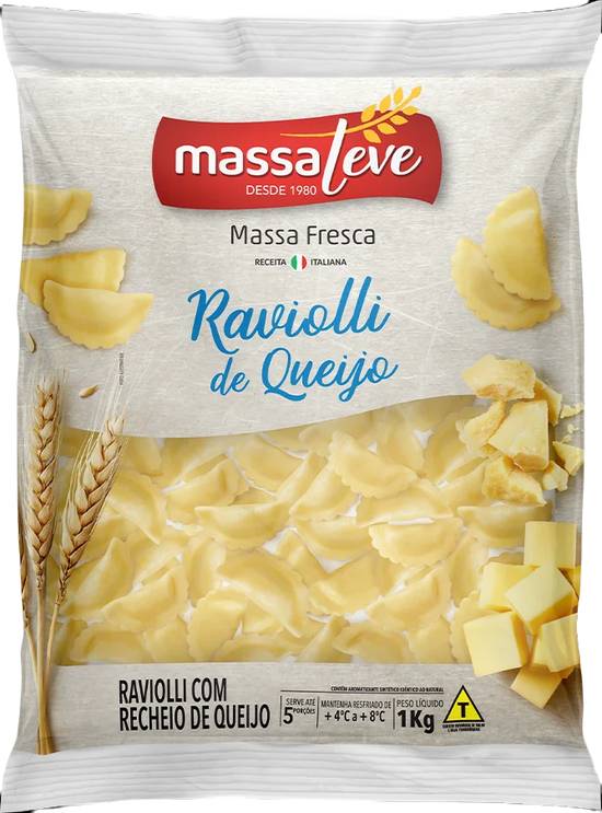 Massa Leve Ravioli com recheio de queijo (1 kg)