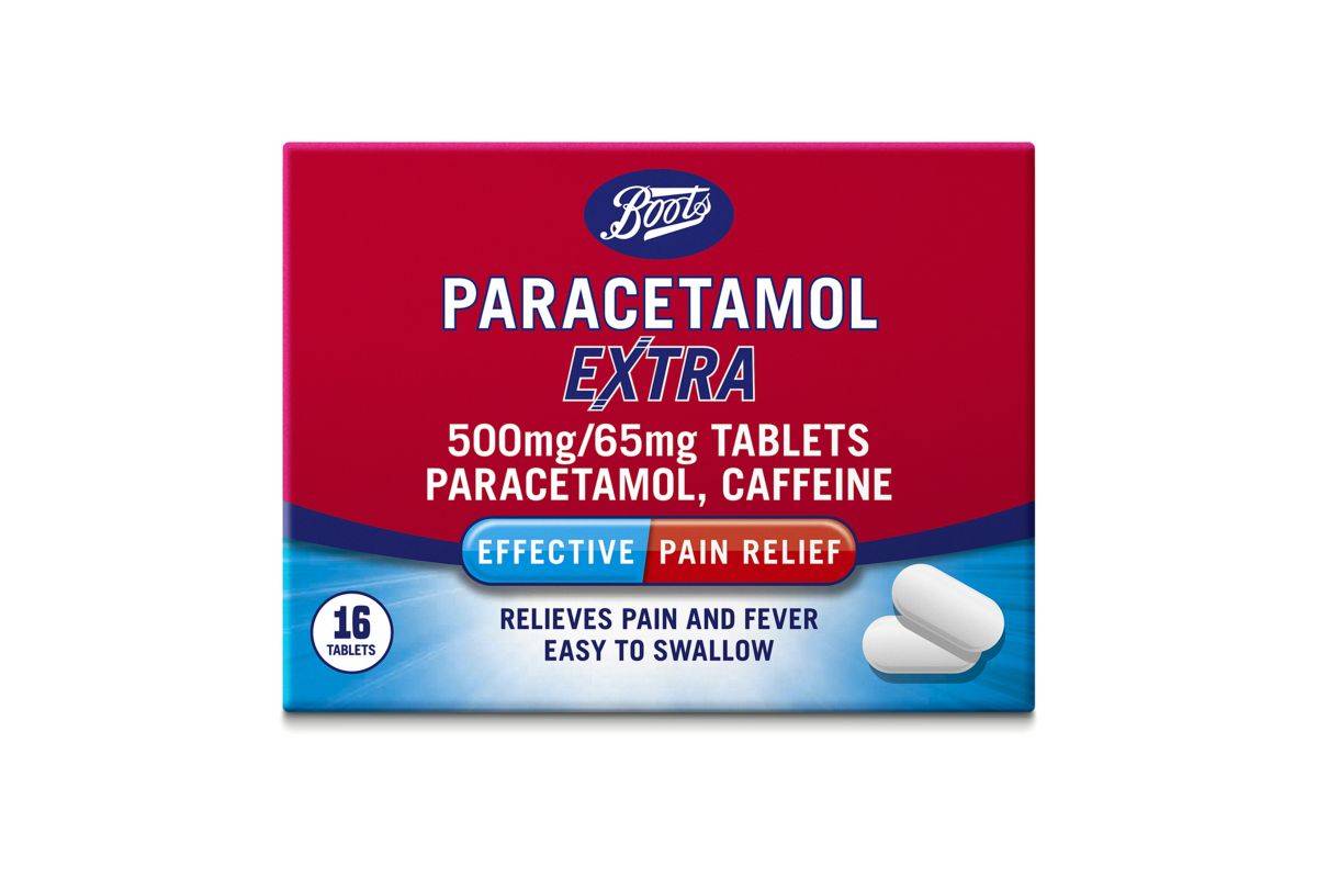 Boots Paracetamol Extra 500mg Per 65mg 16 Tablets