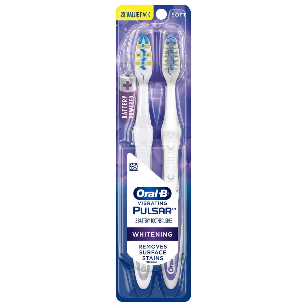 Oral-B Pulsar Whitening Battery Toothbrushes Soft (2 ct)