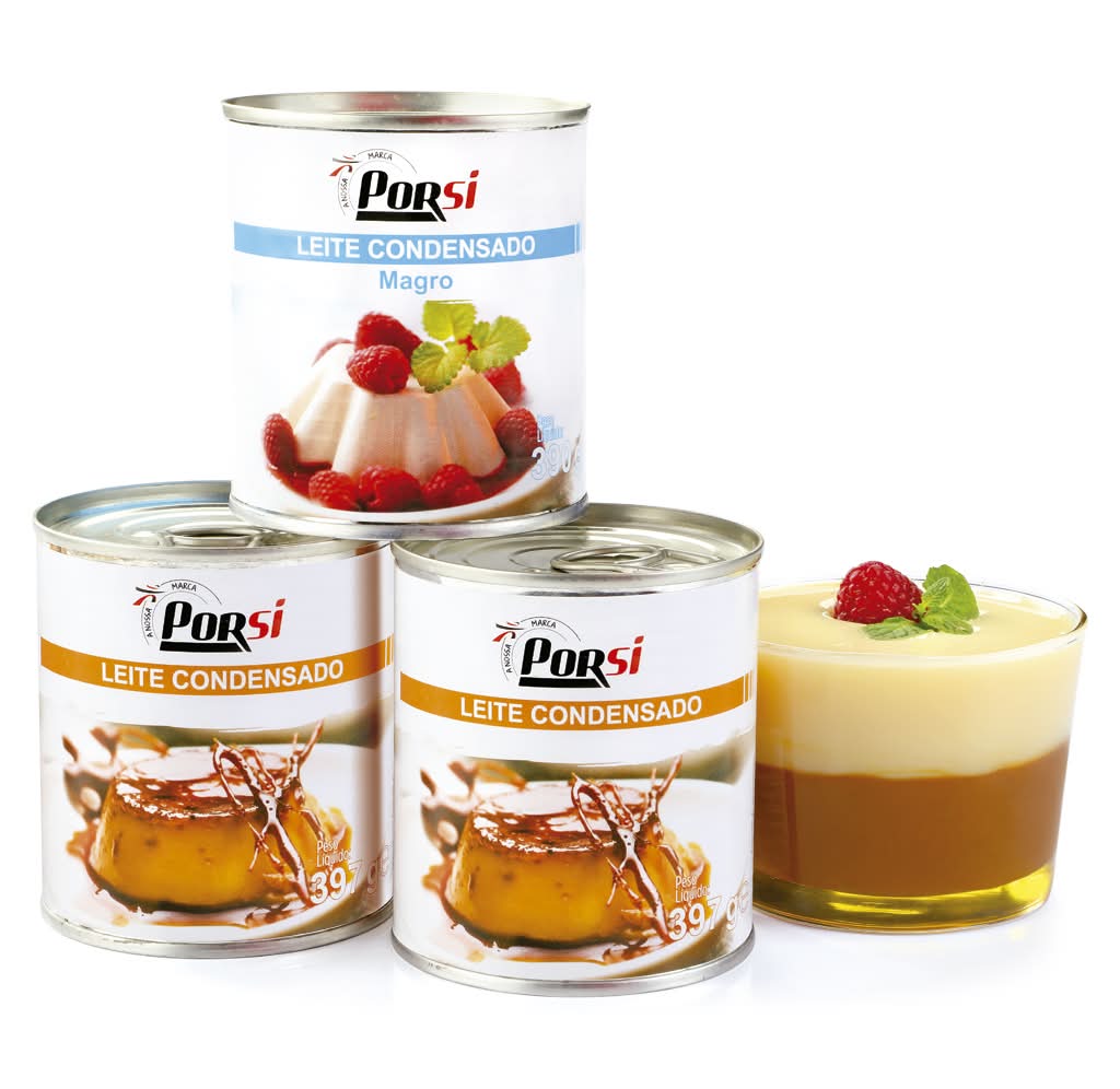 PorSi - Leite condensado magro, embalagem de 390g