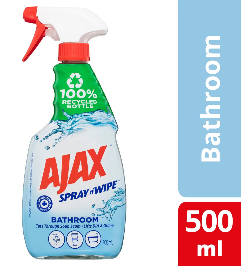 Ajax Spray N' Wipe Antibacterial Bathroom Cleaner (500mL)