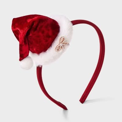 Cat & Jack Christmas Santa Hat Headband, Women, Red