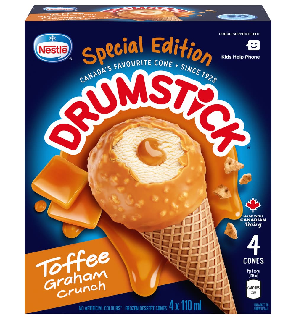 Nestlé Drumstick Toffee Graham Crunch Cones (440 g, 4 ct)
