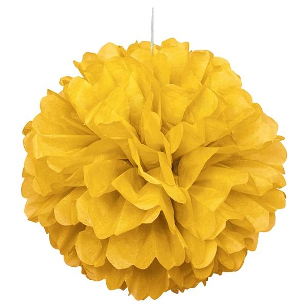 Hanging Sunflower Yellow Tissue Paper Pom Pom, 16 inch