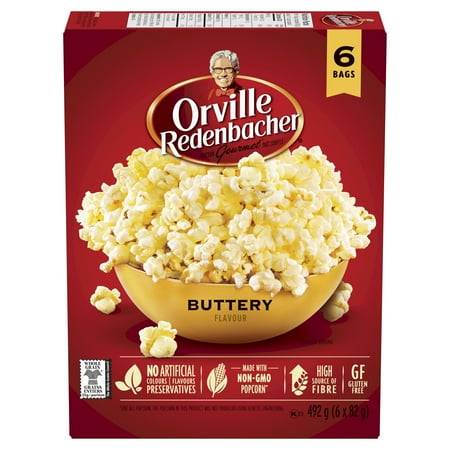 Orville Redenbacher's Gluten Free Popcorn, Buttery (6 x 82 g)