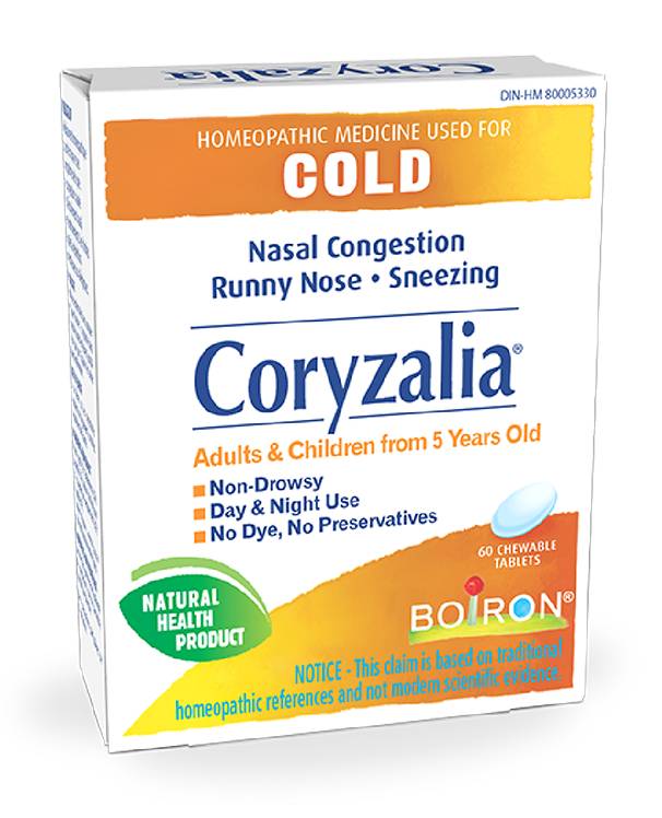 Boiron Coryzalia Cold Relief Chewable Tablets (60 g)