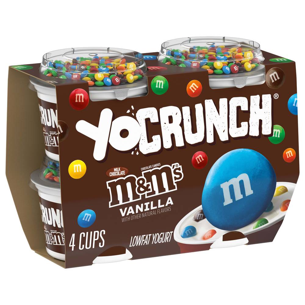 YoCrunch Low Fat Vanilla Yogurt With M&M's (4 x 4 oz)