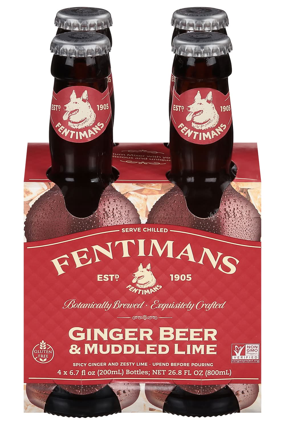Fentimans Ginger Beer & Muddled Lime (4 x 6.7 fl oz)