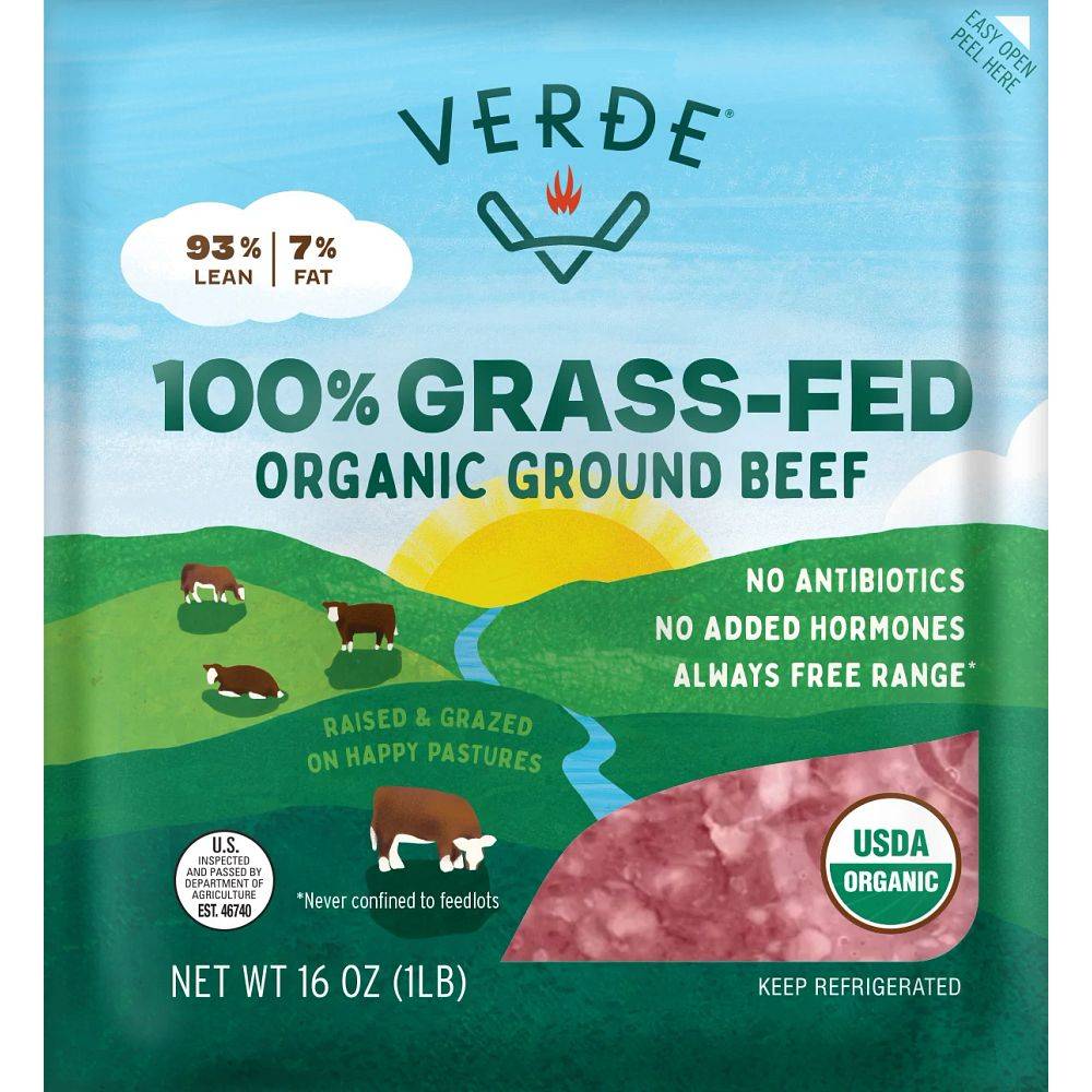 Verde 100% Grass Fed Organic Ground Beef (1 lbs)