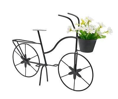 Artificial Flowers with Black Metal Bike
