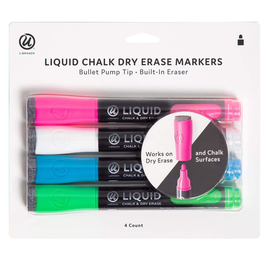 U Brands® Liquid Chalk Dry Erase Markers 4-Count
