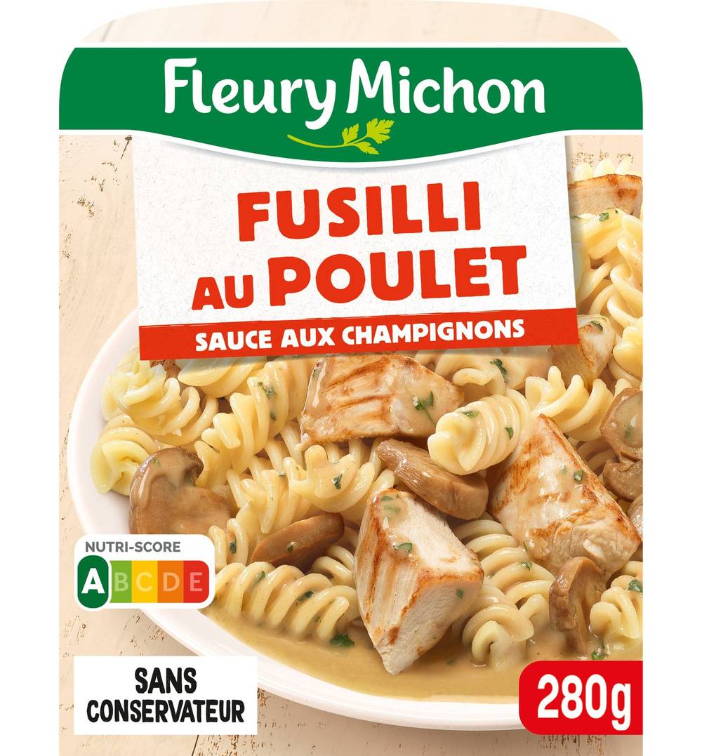 Fleury Michon - Plat cuisiné fusilli poulet sauce champignon (280g)