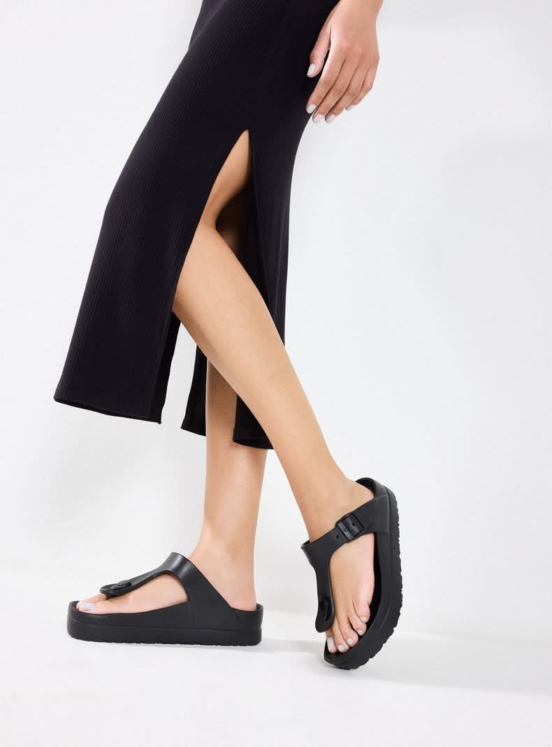 Opposite Sandalia Eva T-Toe Plataforma Mujer negro 39