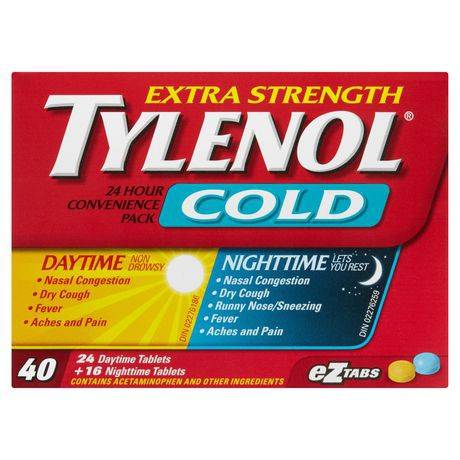 Tylenol Cold Day Night Acetaminophen 500 mg Tablets (40 ct)