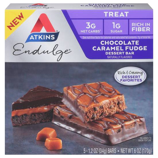 Atkins Endulge Chocolate Caramel Fudge Dessert Bars (5 ct)