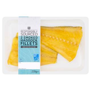 Co-op 2 Smoked Haddock Fillets 220g