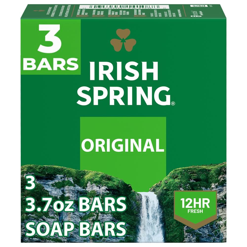 Irish Spring Original Clean Soap Bars (11.1 oz, 3 ct)