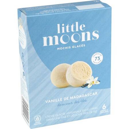 Glace mochis vanille de Madagascar LITTLE MOONS - la boite de 6 - 192g