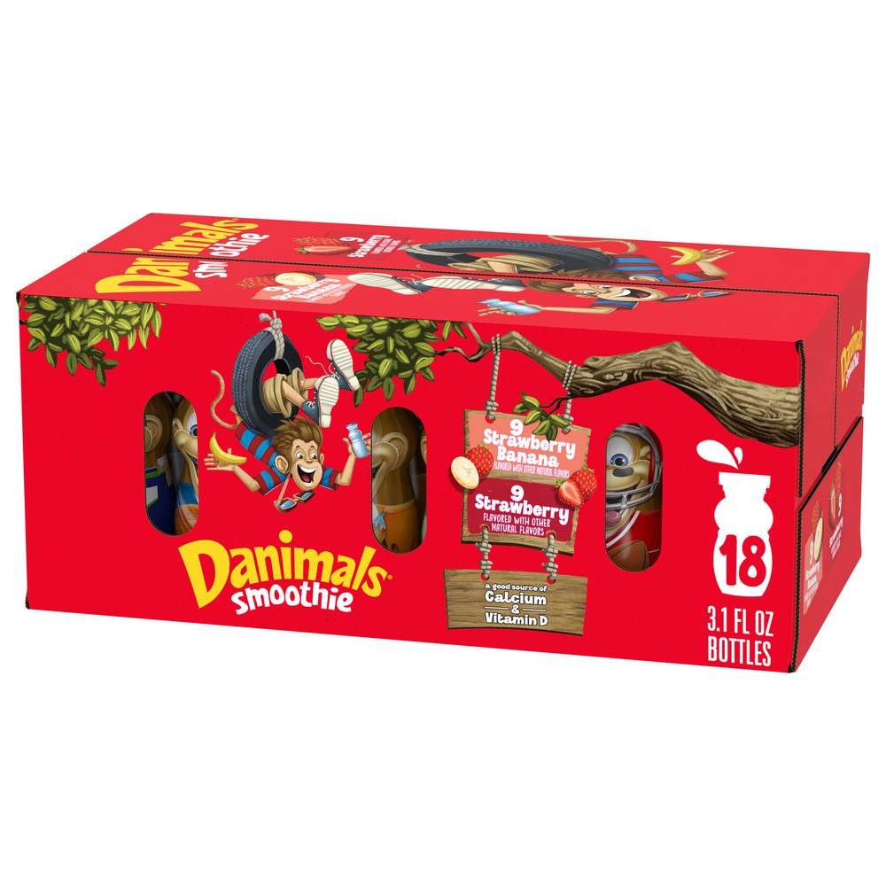 Danimals Smoothies (18 ct) (3.1 fl oz) (strawberry-banana )