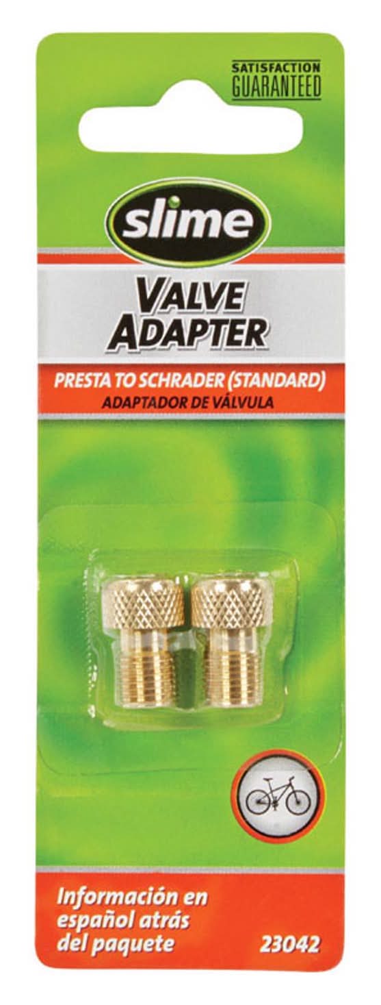 Slime Metal Presta To Schrader Valve Adapter Gold