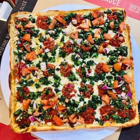 Whole Roman Spinach and Tomato Pizza