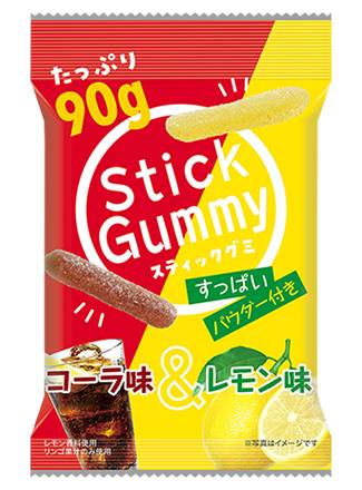 31_旺旺　スティックグミ【コーラ味＆レモン味】（90g）