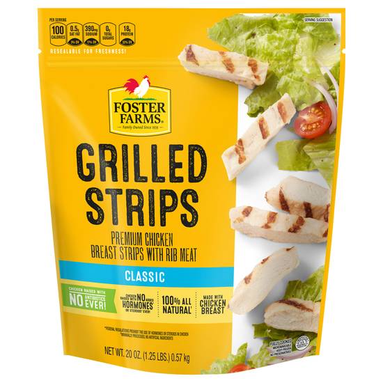 Foster Farms Grilled Chicken Breast Strips (20 oz)
