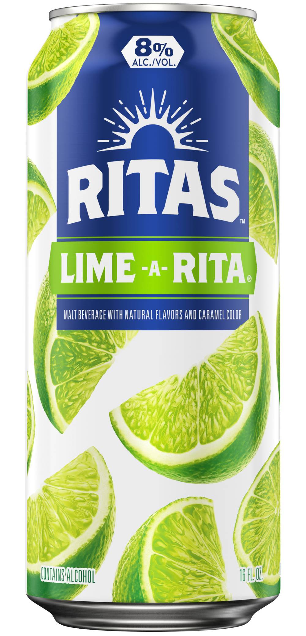 Ritas Sparkling Margarita Malt Beverage, Lime (4 x 16 fl oz)