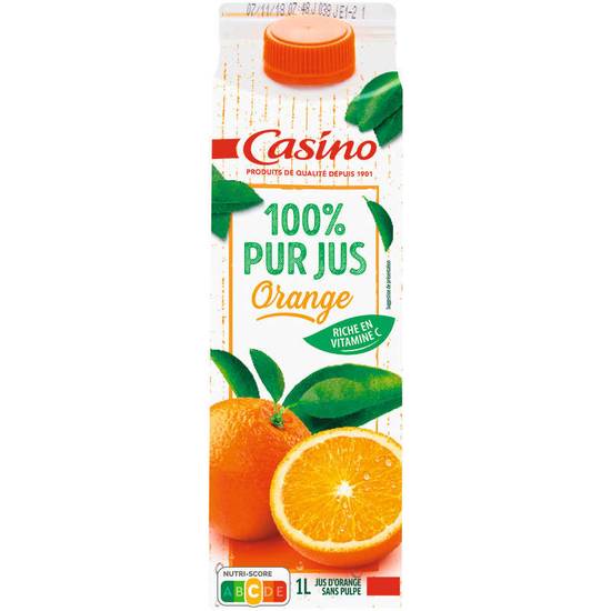 Casino jus d'orange 100% pur jus 1 L