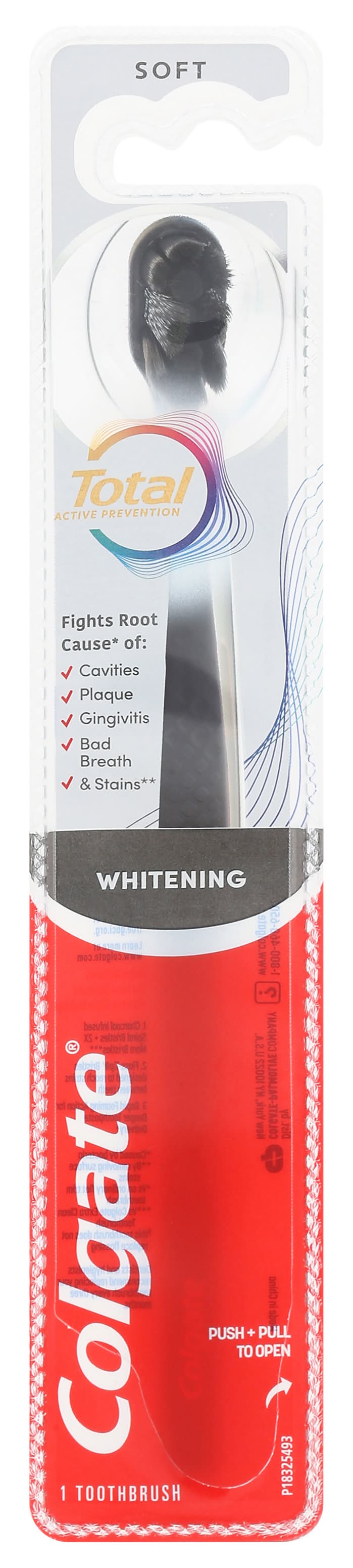 Colgate Soft Total Active Prevention Whitening Toothbrush, Black