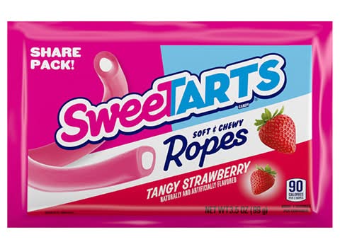 SweeTARTS Tangy Strawberry Soft & Chewy Ropes Candy 3.5oz Bag