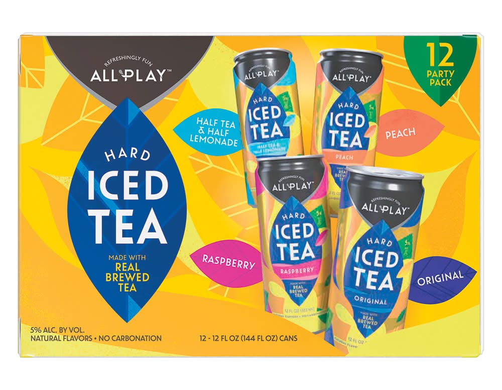 All Play Hard Iced Tea Party pack, Assorted (12 x 12 fl oz)