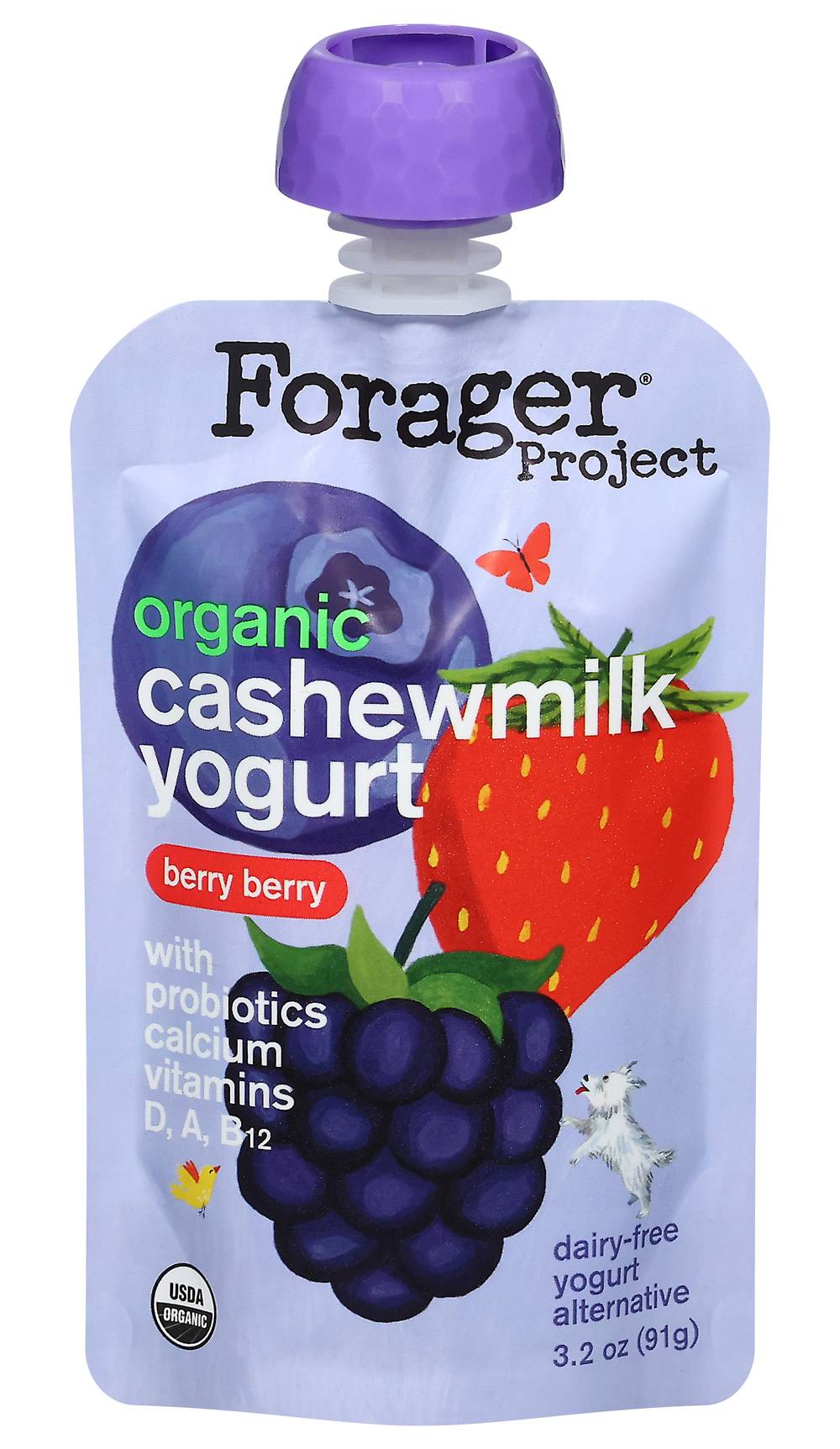 Forager Project Organic Kids Cashewmilk Berry Berry Yogurt (3.2 oz)