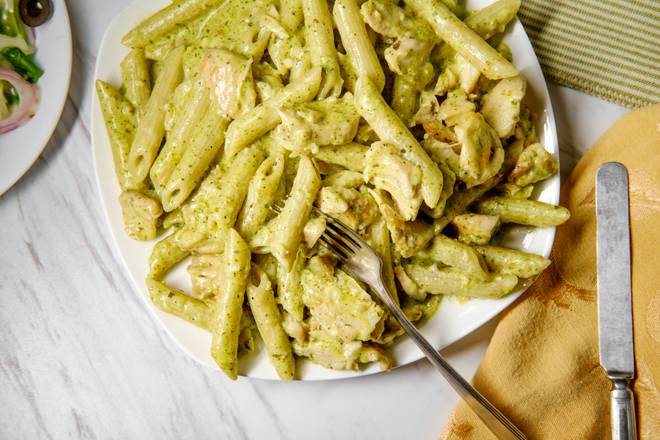 PASTA with CREAMY PESTO SAUCE