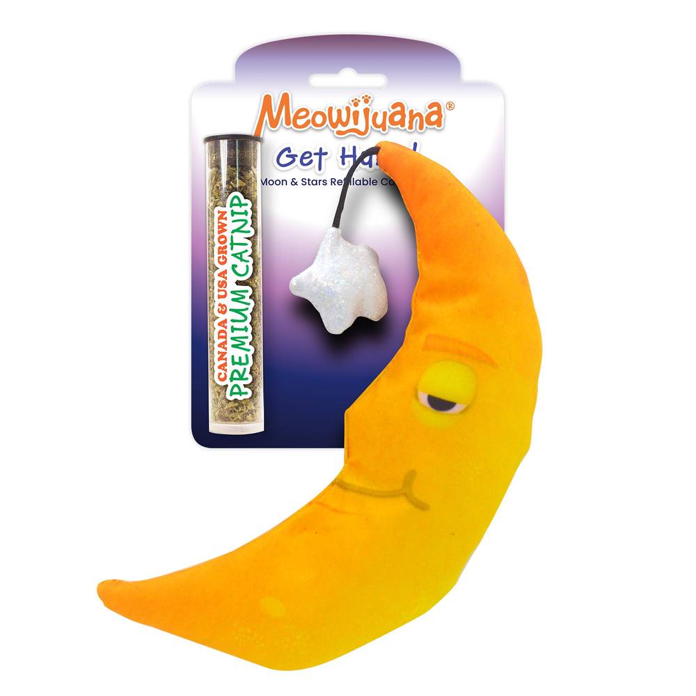 Meowijuana Get Hung Moon & Stars Toy (Color: Yellow)