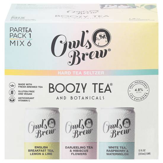 Owl's Brew Boozy Tea and Botanicals Variety pack (6 ct,12 fl oz)