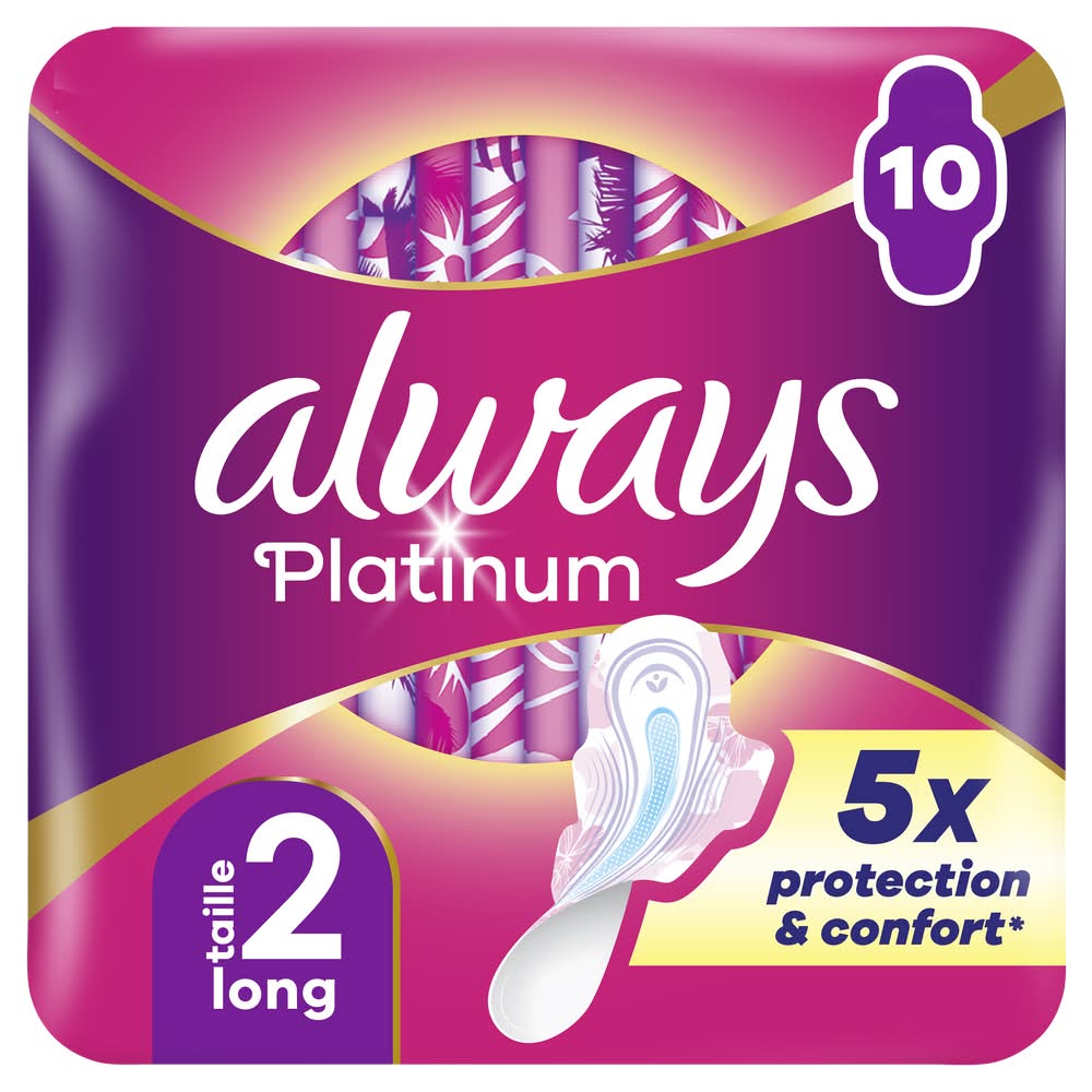 Always - Platinum serviettes hygiéniques avec ailettes, 2 (10)
