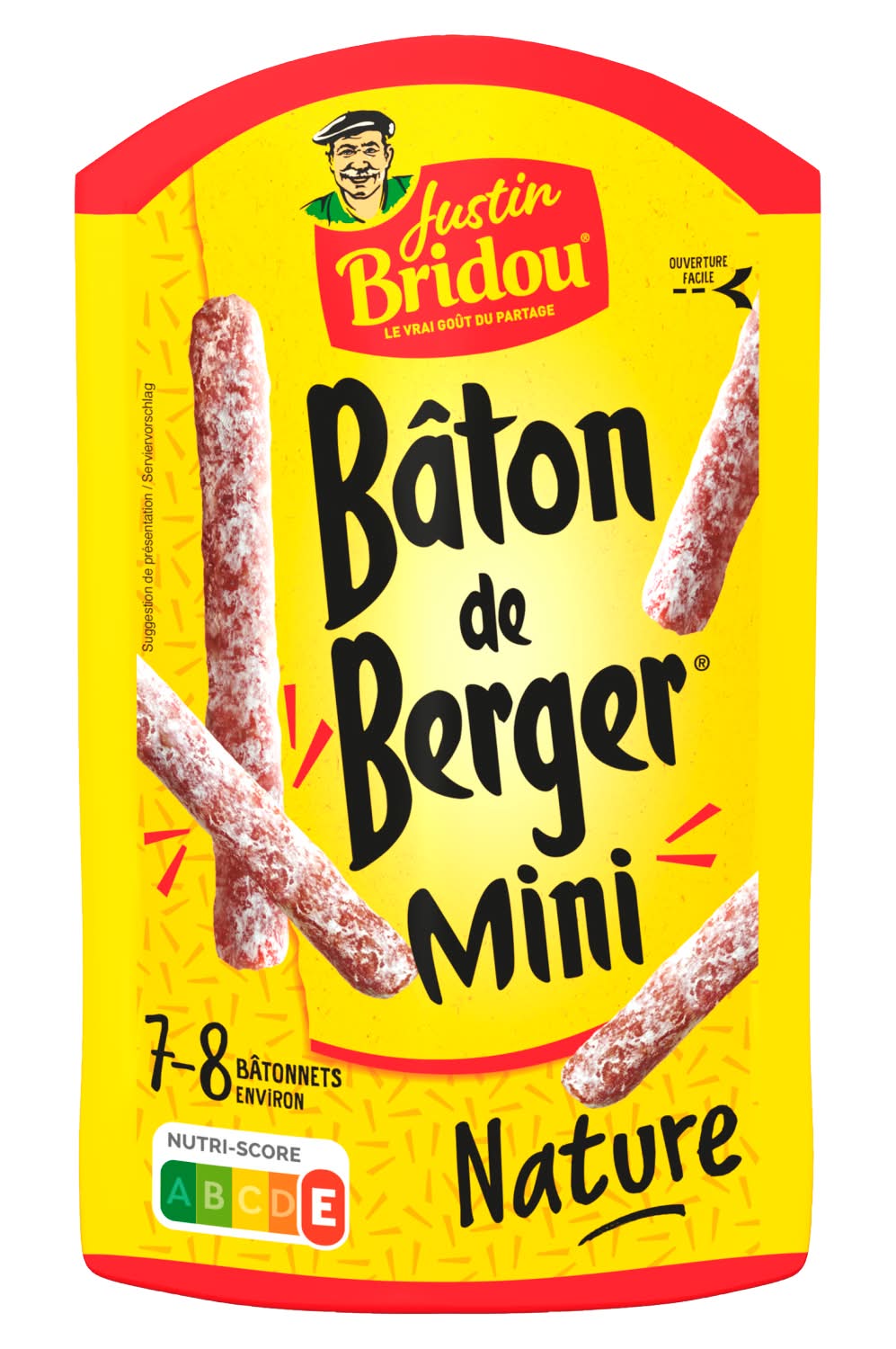 Justin Bridou - Mini bâtons de berger nature saucisson (80g)