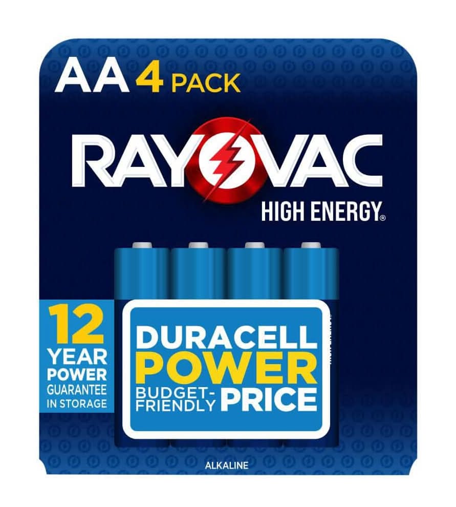 Rayovac High Energy Aa Batteries (4-Pack), Double A Alkaline Batteries