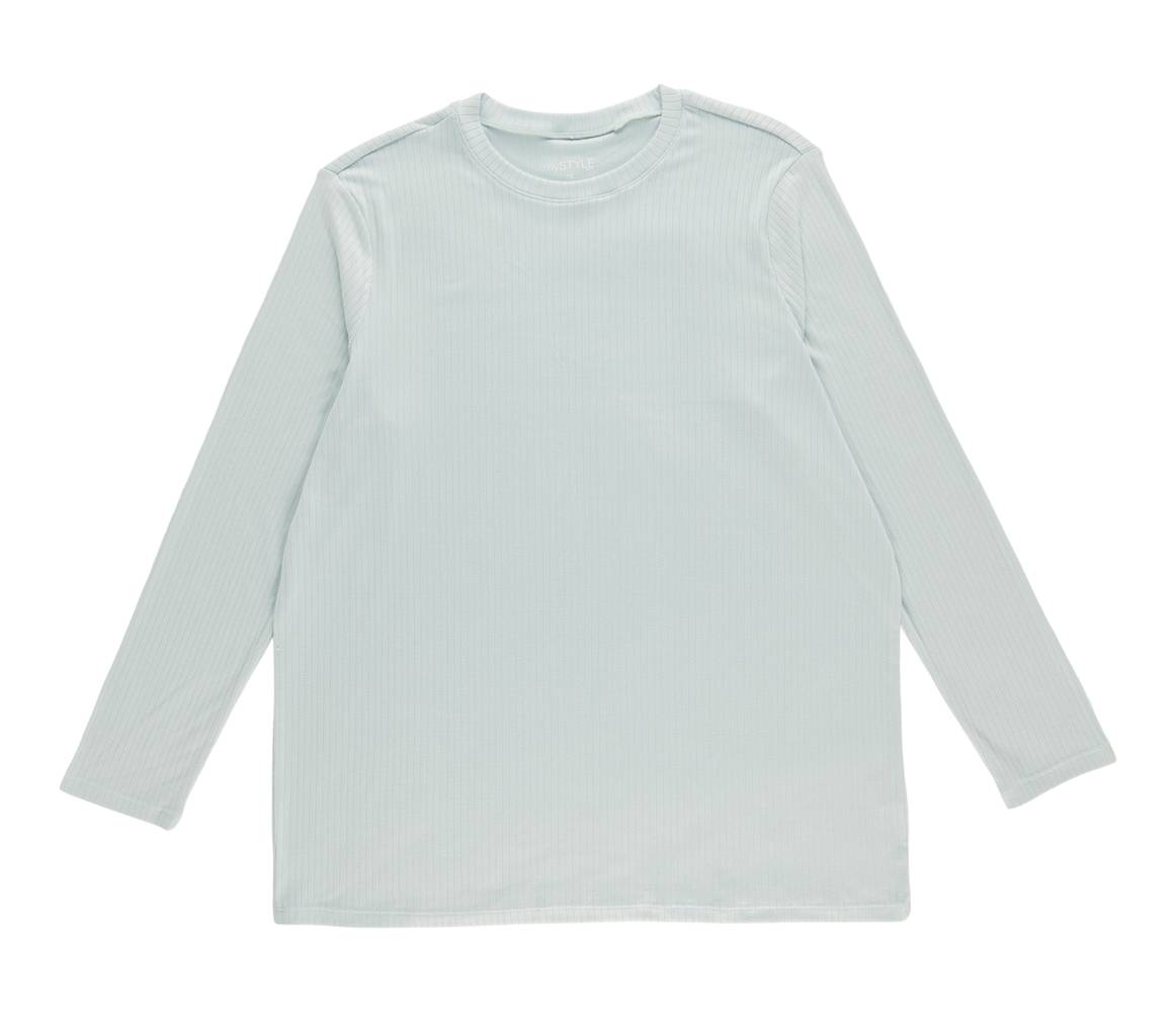 T-shirt côtelé brossé taille Plus mySTYLE pour femmes (2X, Brume bleue) / mySTYLE Women's Plus Brushed Ribbed Tee (2X, Blue Haze)